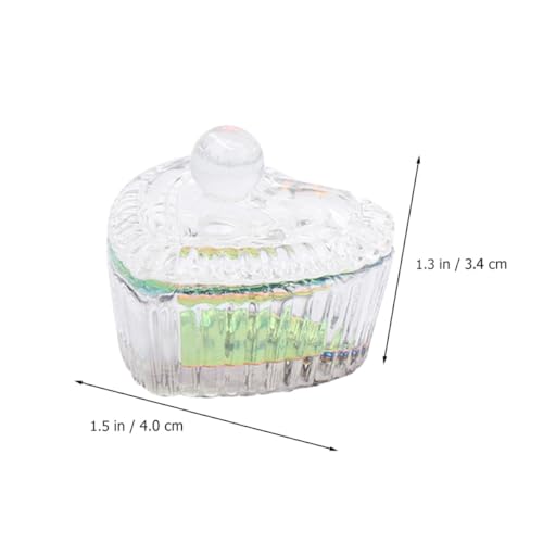 3 vasos de cristal para manicura con tapa miniatura 2