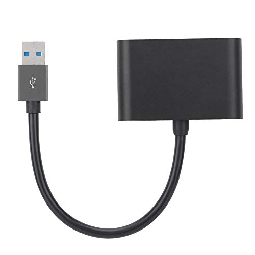 ASHATA USB HUB,USB to HDMI USB 3.0 Type-A Male to HDMI(4K/30Hz)+VGA(1080P/60Hz) Simultaneous Display Converter,Portable USB 3.0 to VGA