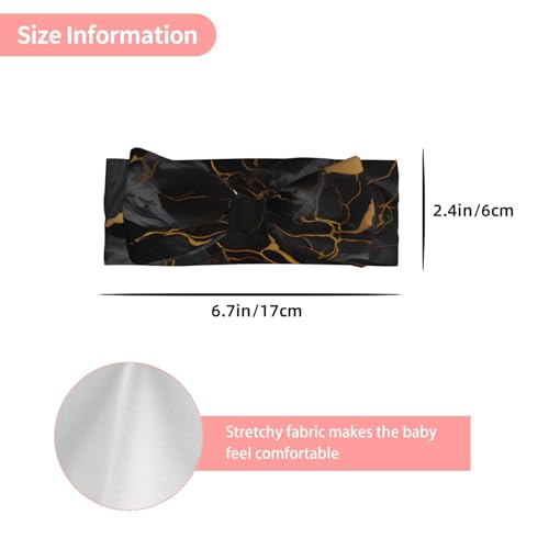 black marble texture gold Prints Baby Bow Headband Super Stretchy Soft Bows Hair Accessories for Newborn Infants Toddlers Kids Girls3