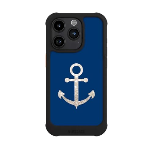 Coque iPhone 15 Pro noire paillettes look maritime pour le quotidien et les sorties