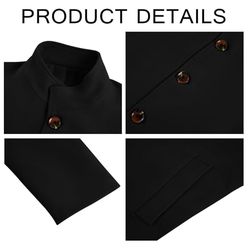 Image of Makkrom Mens Casual Overcoat Single Breasted Peacoat Business Topcoat