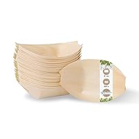 BIOZOYG 100x barchette finger food monouso in legno 11 cm - ciotoline per aperitivo naturale e moderno - ciotole aperitivo, bicchierini finger food