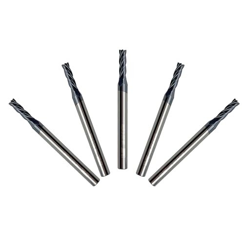 Image of Carbide Square End Mill - 4 Flute - 7 /64 inch-4T (5 Piece, 7 /64 inch) - for Milling Alloy Steels, Hardened Steel, Metal & More - Mill Bits Sets for DIYers & Professionals by LU&MN