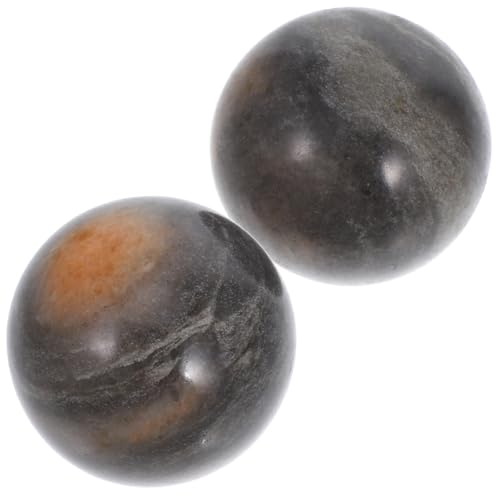 WATIIFUFU 2 Bolas Chinas de Baoding de Piedra Natural para Masaje de Manos y Ejercicio, Esfera de 5 Cm con Caja, Adecuado para Coordinación y Relajación
