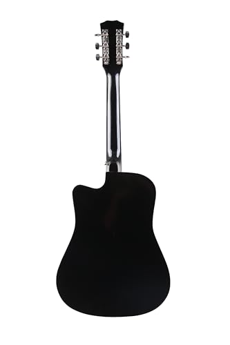Image of Revel 38 Inch Glossy Acoustic Guitar for Beginners and Professionals with Signature Guitar Feel, Westwood Guitar Style Set with Picks. (BLACK)