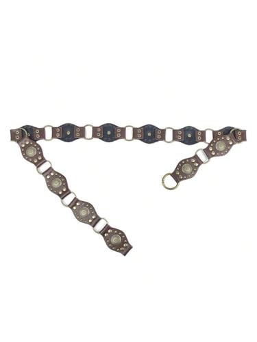 Verdusa Women's Studded Metal Ring Western Belts Vintage PU Leather Cowgirl Concho Belt2