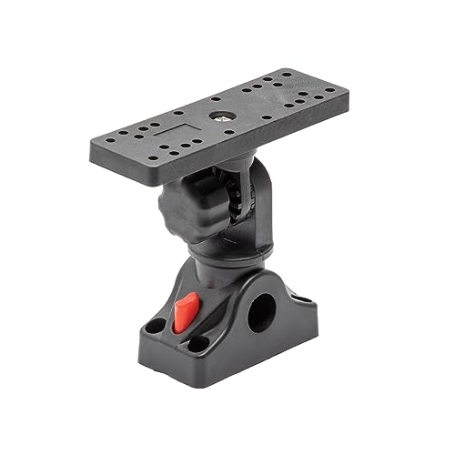 Image of Extreme Max 3006.8661 Universal Fish Finder Head Unit Boat /Fishing Rod Holder Mount for Screens Up to 9 inch with Pivoting Bracket (Rectangle Mount)