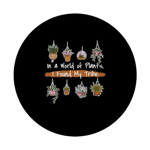 Plant Parents In a World of Plants, I Found My Tribe PopSockets Swappable PopGrip, Black - Image 3