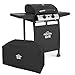 Dellonda 2 Burner Gas BBQ Grill with Piezo Ignition, Built-In Thermometer & Water Resistant Cover, Black/Stainless Steel - DG227