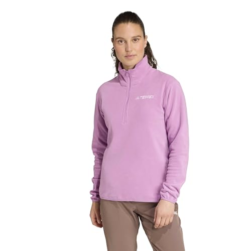 adidas Women's Terrex Multi Essentials Half-Zip Fleece Hiking Sweatshirt, Preloved Purple, Large