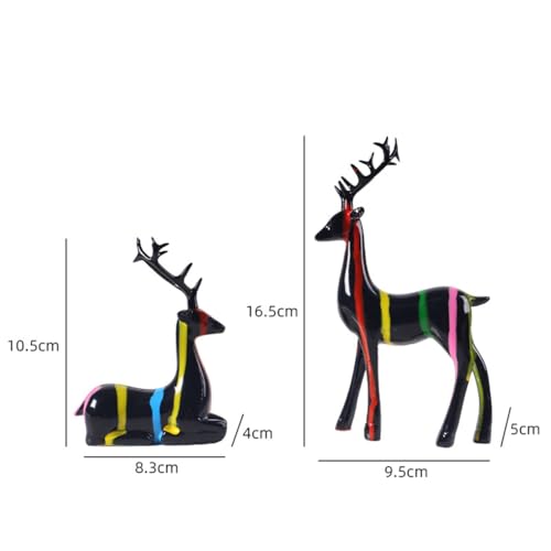 Renne de cerf coloré statuette de Noël en résine vive BS8122 - 8