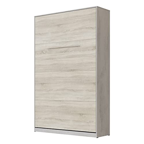 SMARTBett Schrankbett Standard 90x200 120x200 140x200 160x200 Bettschrank Wandbett Beton/Eiche Sonoma 120 Vertikal