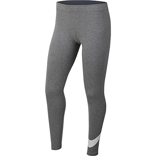 Nike G NSW Favorites Swsh Tight Sport Trousers, Niñas, Carbon Heather/(White) (c/o), XL