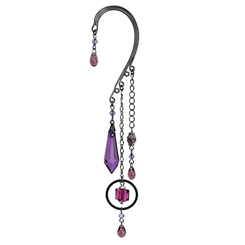 ドロップ 雫 和風 紫 パープル イヤークリップ イヤーフック 片耳用 ゴシック ゴスロリ パンク アクセサリー 女性用 男性用 レディース メンズ ハロウィン コスプレ