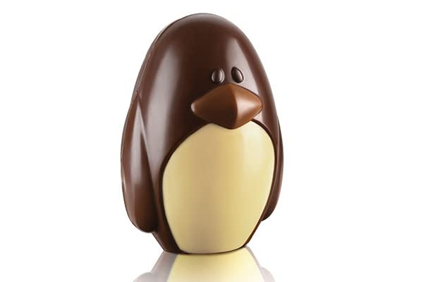 Kit de dos moldes termoformados para crear un pingüino de chocolate