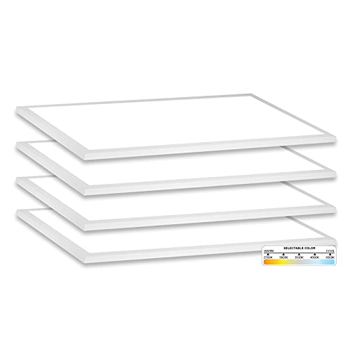 One-Day Sale: Up to 40% Off NUWATT 1x2 FT Surface Mount LED Ceiling Panel (4 Pack) 22W Built in Internal Driver, 5 CCT- 2700k, 3000K, 3500k, 4000K, 5000K, Triac Dimmable, Flush Mount Ceiling Fixture, 120V, CRI90, UL Listed