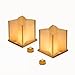 FuHigh 10Pack 6â€Paper Floating Candle Lantern ,Wooden Water Lanterns with Candles ,Outdoor Patio Decor for Pool Parties,Wedding,Memorials,Gardenâ€¦ (Lanterns, with Flameless LED Candles)