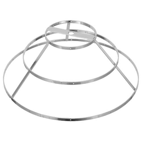 SHINEOFI Socle de Plafonnier en Fer Argenté Structure Abat-jour Métal, Cadre Léger en Fil de Fer, Installation Facile pour Luminaire Cristal de Chambre à...