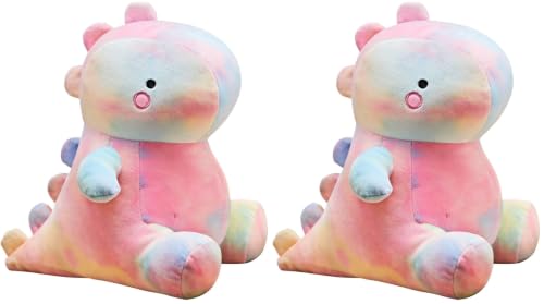 Image of VHYHCY Cute Dinosaur Plush Toys, Fat Dinosaur Stuffed Animals Toys Dolls, Soft Plush Stuffed Animal Dino Plushie, Birthday Gifts for Kids Girls Boys Colorful 12 inch (Pack of 2)