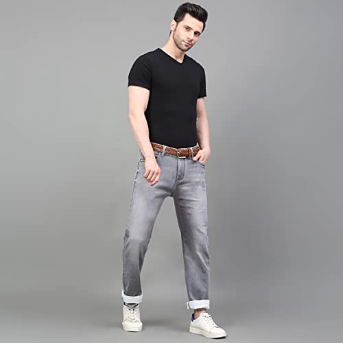 Image of LOUIS STITCH Mens Jeans Italian Cloth Denim Mid Rise Super Stretch Butter Comfort Relaxed Fit Jeans for Men (LSJNC-BU92)