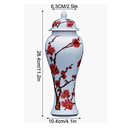 Vase en céramique blanche grand format style pot à gingembre - 3