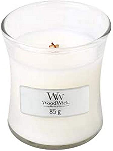 WoodWick Vela aromática en Tarro (tamaño pequeño), Color Blanco, Bianco, Mini, 85