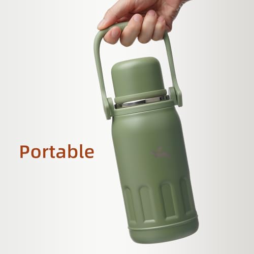 Image of Konokyo 50oz Thermos for Cold Drinks, Insulated Water Bottle, Army Green