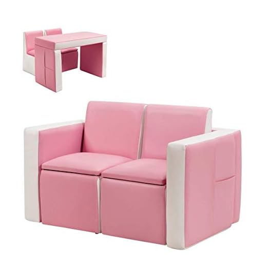 Costzon 2-in-1 Kids Couch and Table Set