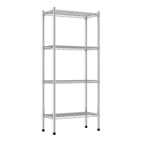 QUIET BOOK Commercial NSF Listed Chrome Stationary Wire Shelving Kit