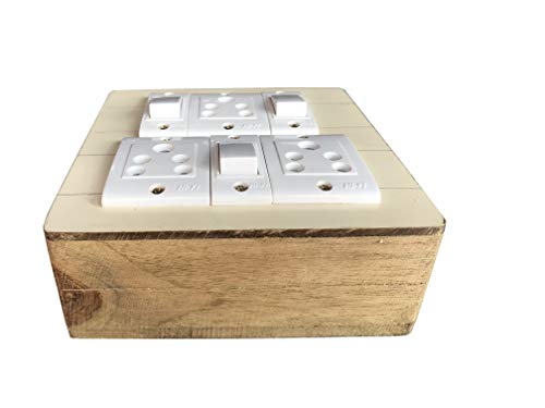 Image of Electric Extension Wooden Board (1 Meter 3Core Wire) (3 Socket 3 Switch-7x 4X 1.5 Board)