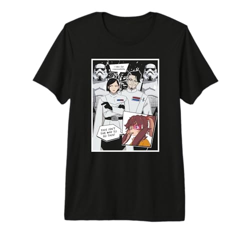 T-shirt Star Wars Visions en coton premium avec imprimé panels de BD colorés