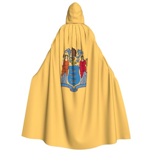 Cape à capuche drapeau du New Jersey 190 cm costume adulte de carnaval et cosplay