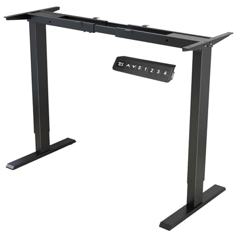 Win Up Time Dual Motor Electric Adjustable Standing Desk Frame, Sit to Stand Desk Frame for 43 to 71 inch Desk Top, Ergonomic Standing Height Adjustable Base, Black Cover