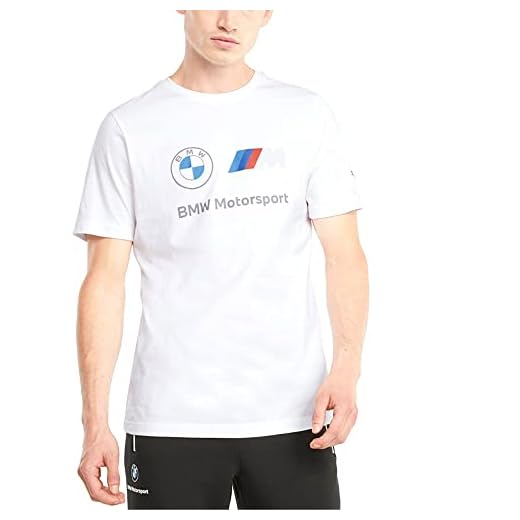PUMA Herr Bmw Mms Essentials logo t-shirt, Puma vit, M