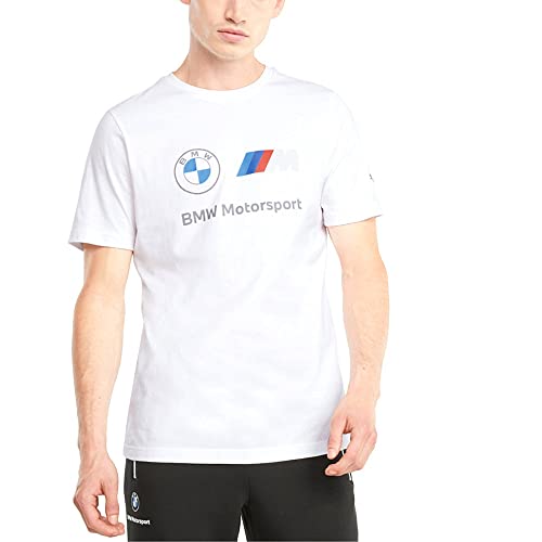 T-shirt PUMA BMW MMS Essentials Blanc Idéal pour les Rassemblements Auto