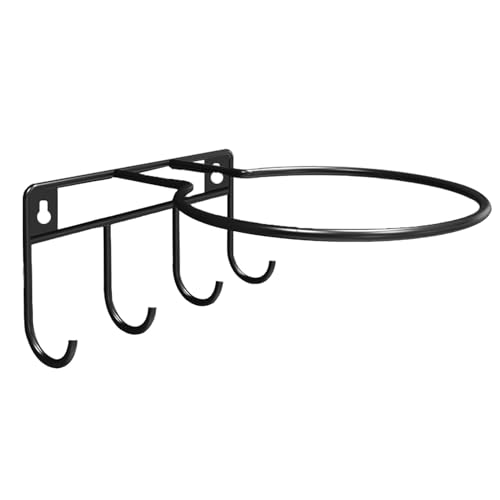 Soporte de pared para balones de fútbol y béisbol de acero inoxidable negro