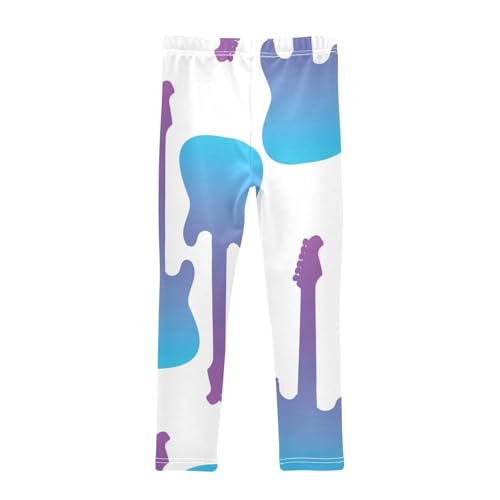 Pattern with Electric Guitars Girls Leggings,Workout Leggings for Girls Toddler Athletic Leggings Size for 3-10T2