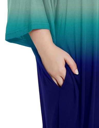 Image of KFUBUO Plus Size Nightgowns for Women Oversized Sleep Tshirts Dress Short Sleeves Sleepwear With Pocket Fit S-5XL