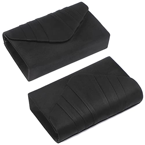 Dasein NA Womens Evening Bag Velvety Pleated Envelope Clutch Handbag Wedding Party Bridal Purse thumb #2