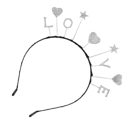 Beavorty 2 Peças Tiara De Lantejoulas Amor Cabeça Boppers Tiara De Chá De Panela Estrela Coração Tia