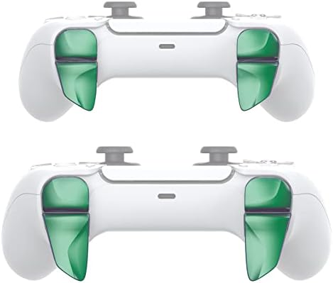 PlayVital Blade 2 Pairs Shoulder Buttons Extension Triggers for ps5 Controller, Game Improvement Adjusters for PS Portal Remote Player, Bumper Trigger Extenders for ps5 Edge - Chameleon Green Purple - 4