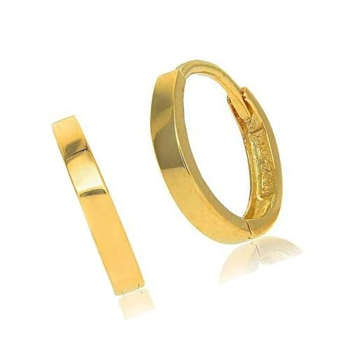 14k Yellow or White Gold 2x11mm Huggie Hoop Earrings3