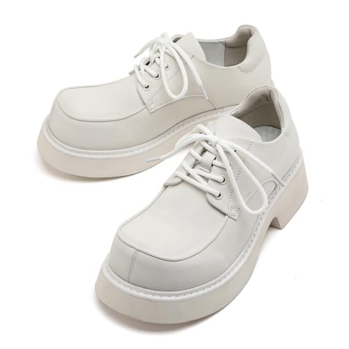 Men's Fashion Platform Genuine Leather Dress Shoes Height Boosting Chunky Oxfords Shoes Casual Party Dating Prom2