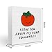 Funny Farmhouse Kitchen Signs - 'I Love You From My Head Tomatoes' & Cute Veggie Themed Decor - 5 X 5 Inch