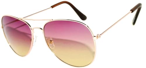 Image of OWL Classic Aviator Style Sunglasses Metal Frame Colored Lens UV 400 Unisex