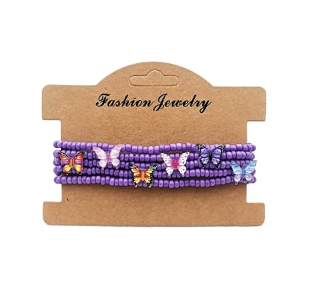 XAM Bohemian 5-Layer Butterfly Beaded Bracelet - Colorful Beaded Jewelry, Perfect for Summer, Festivals, or Casual Wear, Boho Style Accessory3