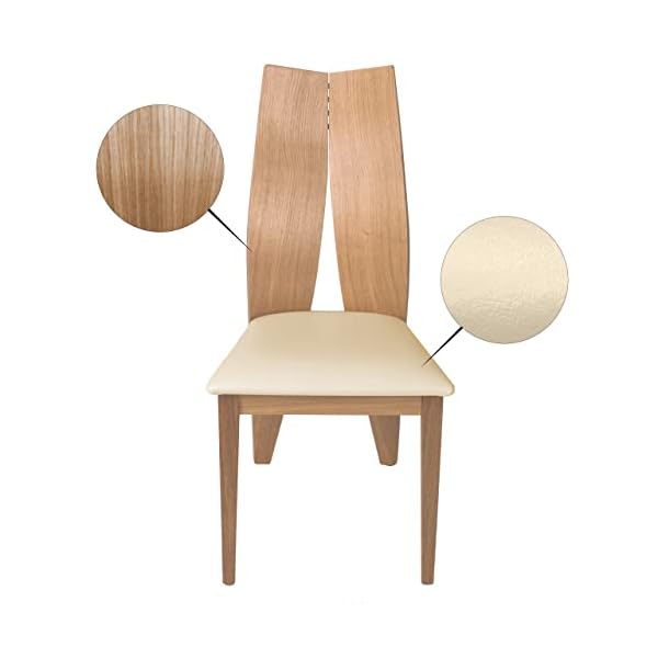 treesure Esszimmerstuhl M, Eiche Massivholz, Bezug Kunstleder, Küchenstuhl, Lounge Stuhl, Designerstuhl – Bild 3