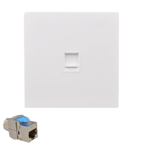 LiLiTok 1 Port CAT8 Gigabit Network Socket, 86x86mm Faceplate CAT.7 Wall Panel LAN CAT.8 Ethernet RJ45 Lan Cable Faceplate Net Plug Shield Socket