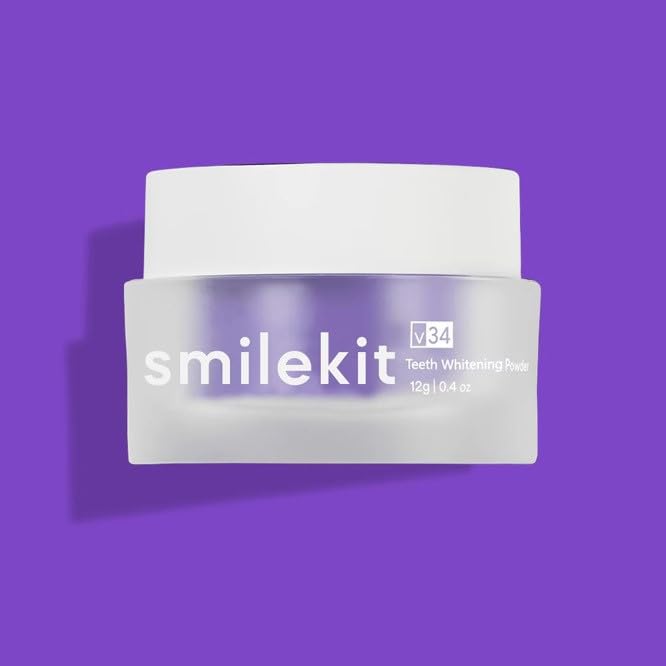 SmileKit® V34 Teeth Whitening Powder | Tooth Whitening Kit | Tooth Whitening Powder | Teeth Stain Remover | Hydrogen Peroxide Alternative | UK Supplier