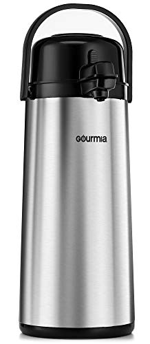 Gourmia GAP9820 Airpot Thermal Hot & Cold Beverage Carafe With Pump Dispenser 2.2L Capacity Glass Lined